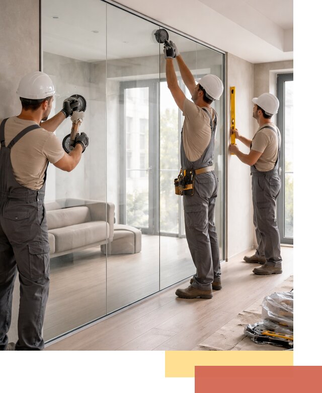 Перегородки из закаленного стекла в Гудермесе для офисов и квартир