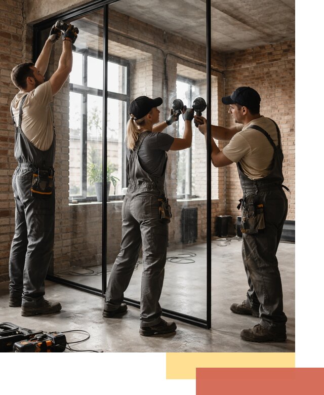 Стеклянные перегородки лофт — изготовление и монтаж в Гудермесе