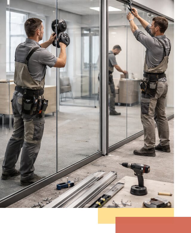 Стеклянные офисные перегородки под ключ в Гудермесе