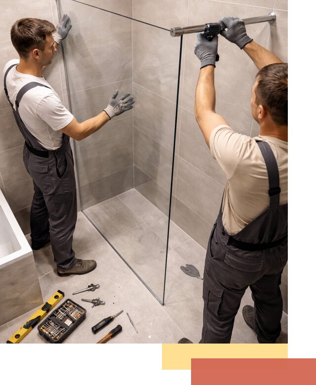 Стеклянные перегородки для душа в Гудермесе — изготовление и монтаж