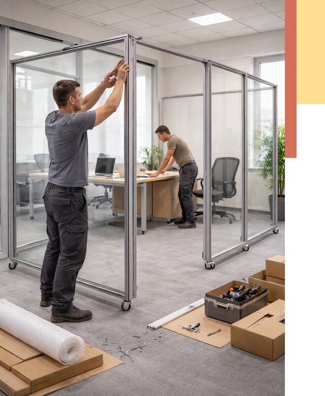 Мобильные офисные перегородки в Гудермесе от 12809 руб. — установка под ключ | ОТДЕЛОЧНИК-Гдр