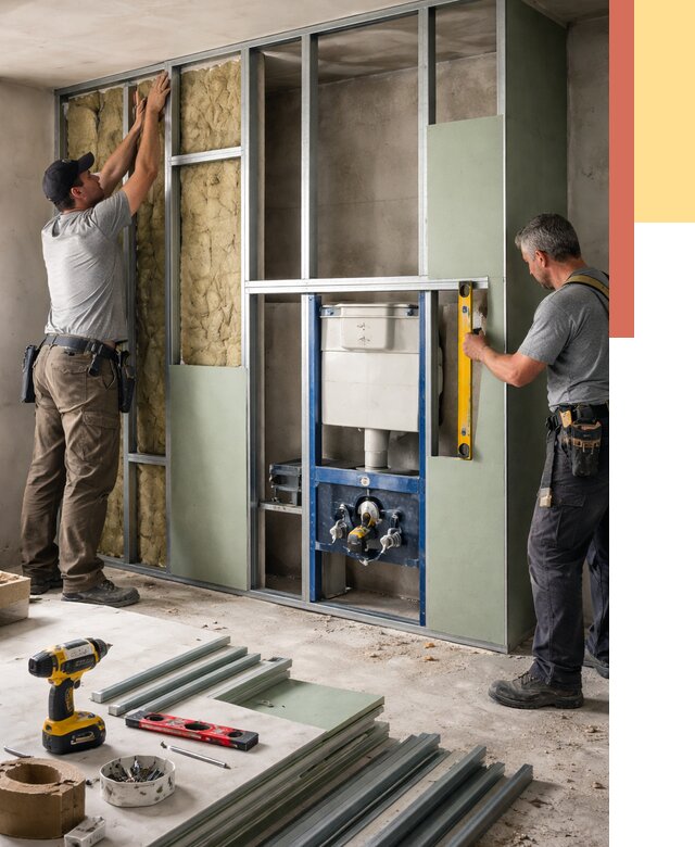 Установка сантехнических перегородок в Гудермесе от 8710 руб. | ОТДЕЛОЧНИК-Гдр