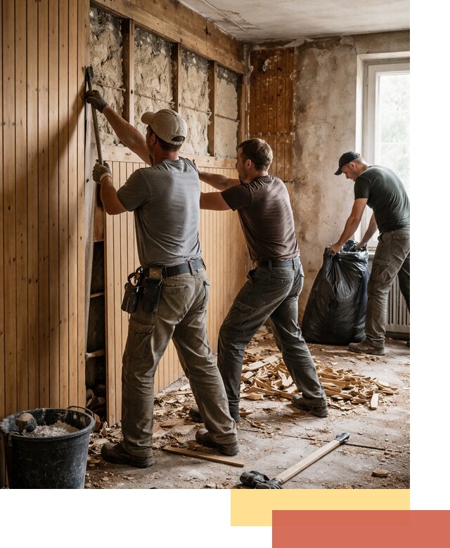 Демонтаж вагонки и вывоз материалов в Гудермесе