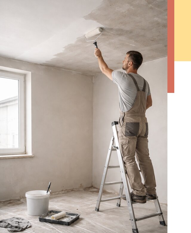 Грунтовка потолка в Гудермесе от 2562 руб. — быстро и недорого | ОТДЕЛОЧНИК-Гдр