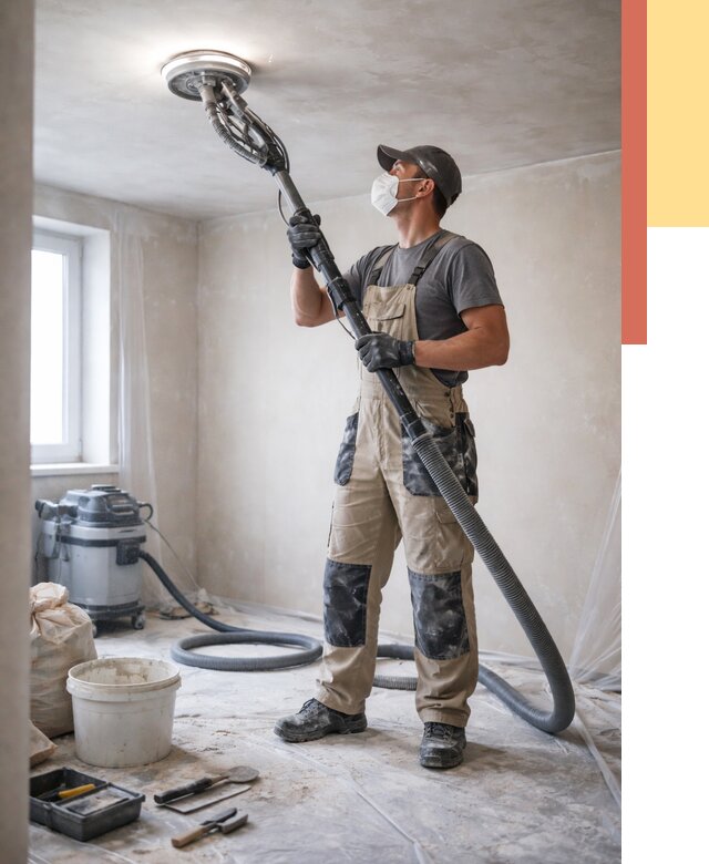 Шлифовка потолка в Гудермесе от 3586 руб. — услуги шлифования потолка | ОТДЕЛОЧНИК-Гдр