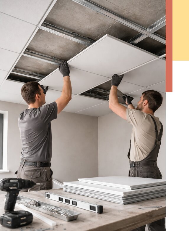 Монтаж кассетного потолка в Гудермесе от 4611 руб/м2 — установка и сборка | ОТДЕЛОЧНИК-Гдр