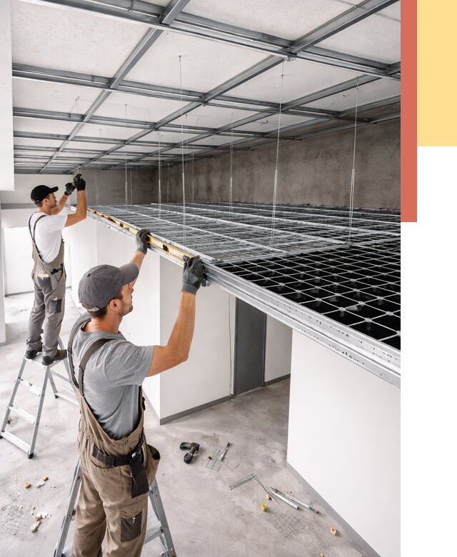 Монтаж потолка грильято в Гудермесе от 461 руб./м² — быстрая сборка под ключ | ОТДЕЛОЧНИК-Гдр