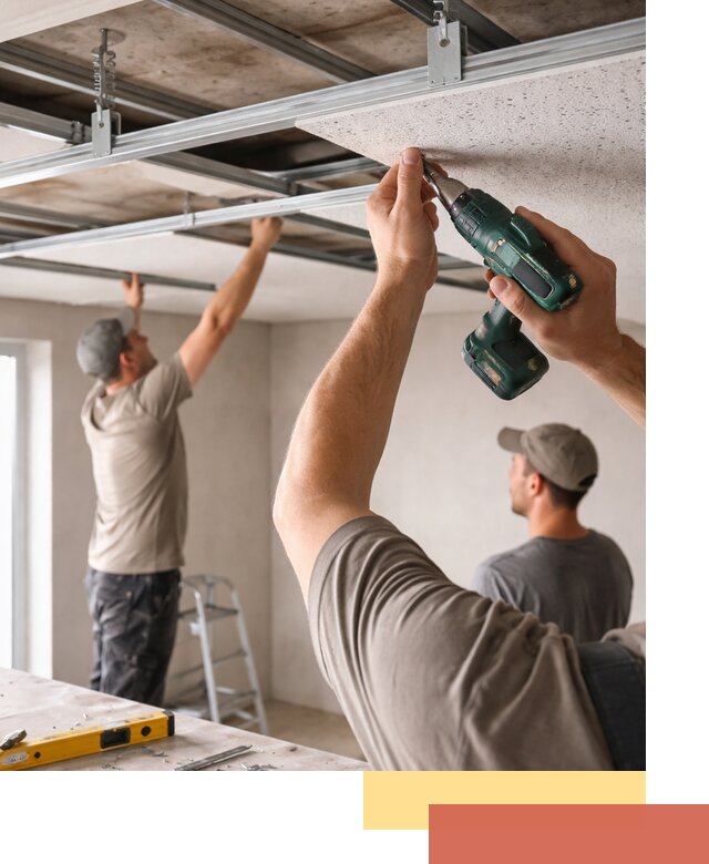 Монтаж акустического потолка в Гудермесе под ключ