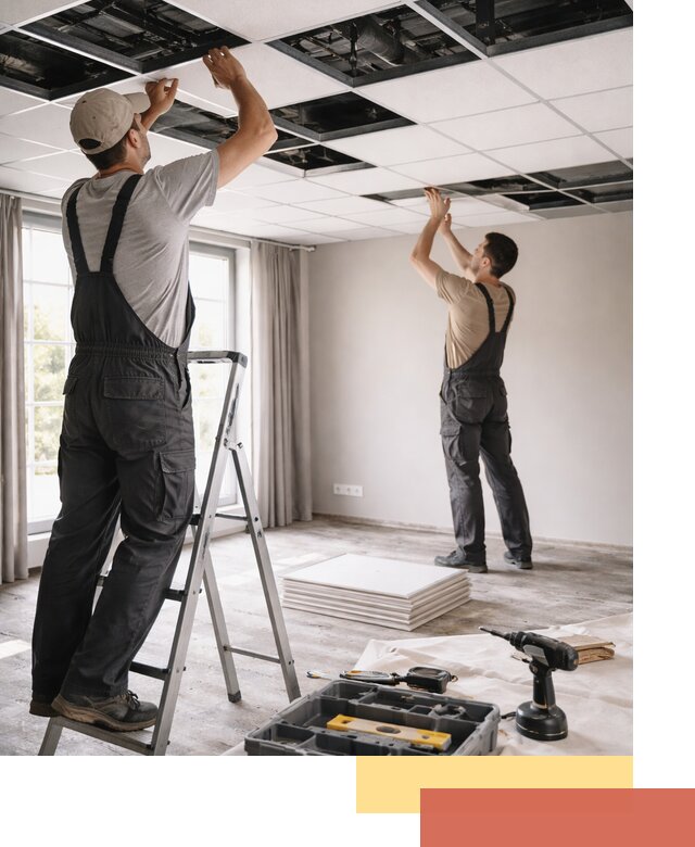 Замена плит подвесного потолка в Гудермесе быстро и качественно