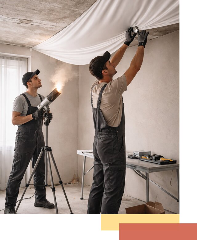 Установка натяжного потолка под ключ в Гудермесе