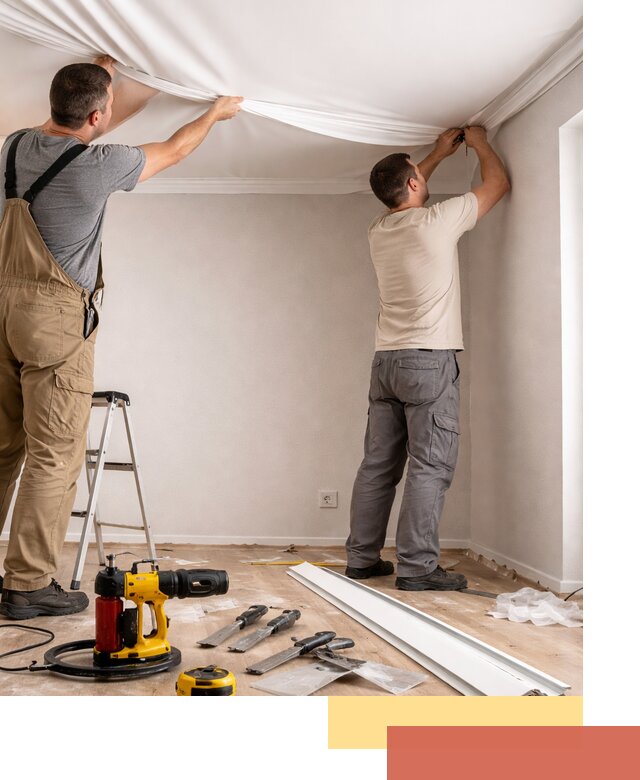 Монтаж ПВХ натяжного потолка в Гудермесе качественно и быстро