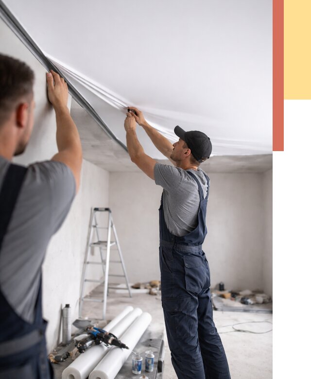 Монтаж матового натяжного потолка в Гудермесе от 4611 руб./м² — быстро и недорого | ОТДЕЛОЧНИК-Гдр