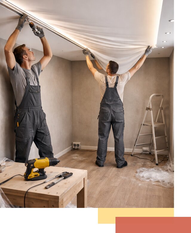 Монтаж натяжного потолка с подсветкой в Гудермесе цена и сроки