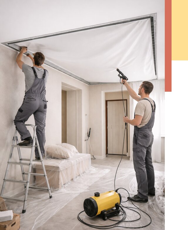 Монтаж натяжного потолка в прихожей в Гудермесе от 2715 руб. под ключ | ОТДЕЛОЧНИК-Гдр