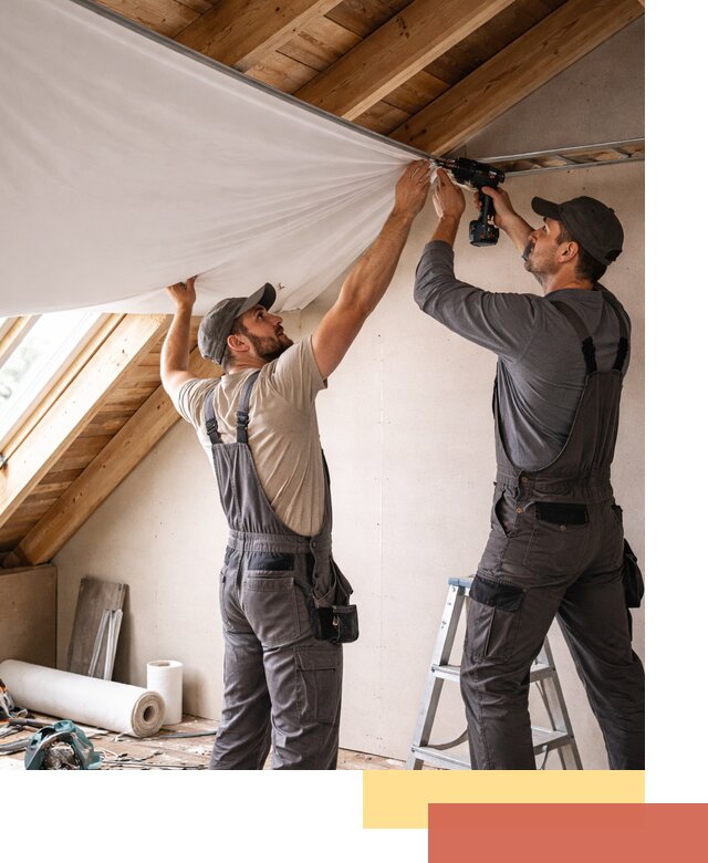 Монтаж натяжного потолка в мансарде в Гудермесе