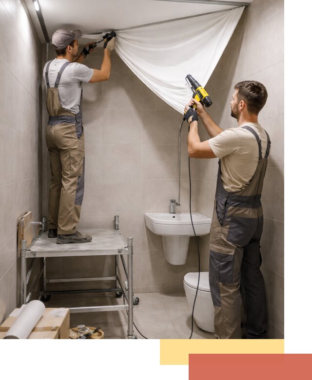 Монтаж натяжного потолка в санузле в Гудермесе