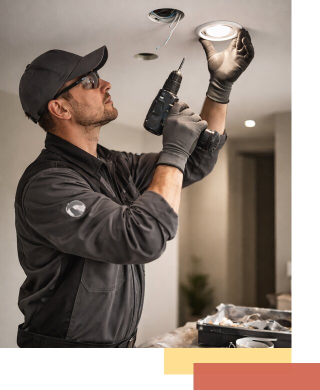 Установка точечных светильников в натяжной потолок в Гудермесе