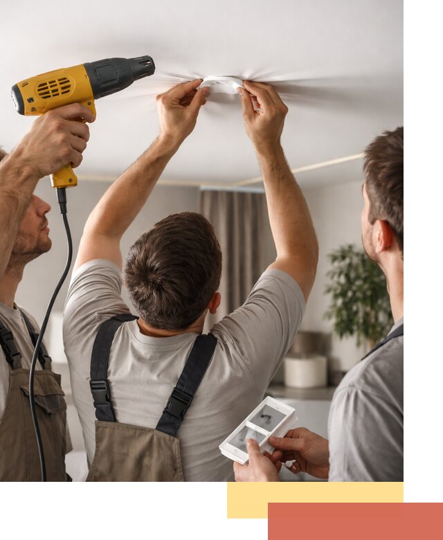 Ремонт прокола полотна натяжного потолка в Гудермесе