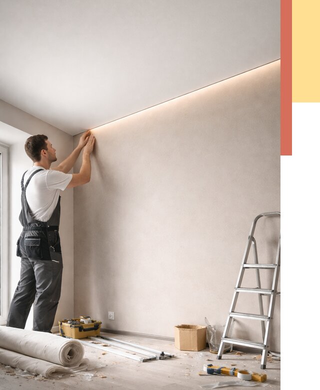 Теневые натяжные потолки в Гудермесе от 8403 руб. под ключ | ОТДЕЛОЧНИК-Гдр