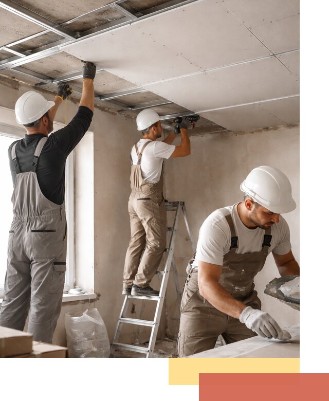 Одноуровневый потолок из гипсокартона в Гудермесе — монтаж и отделка