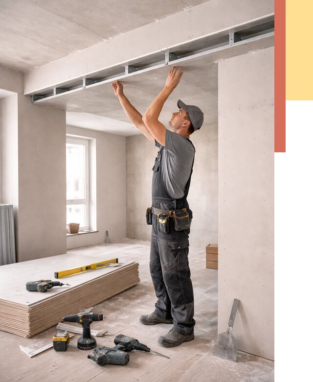 Потолок из гипсокартона с нишей в Гудермесе от 1281 руб. под ключ | ОТДЕЛОЧНИК-Гдр