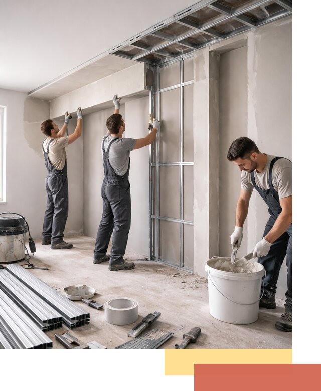 Монтаж потолка из гипсокартона с нишей в Гудермесе