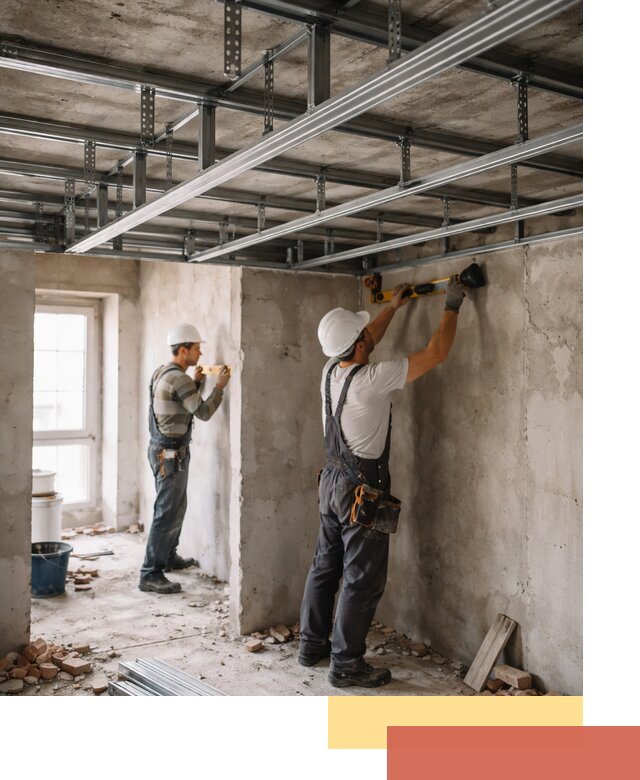 Монтаж каркаса потолка из профильного профиля в Гудермесе