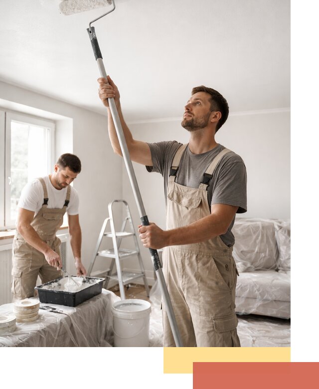 Покраска потолка водоэмульсионной краской в Гудермесе