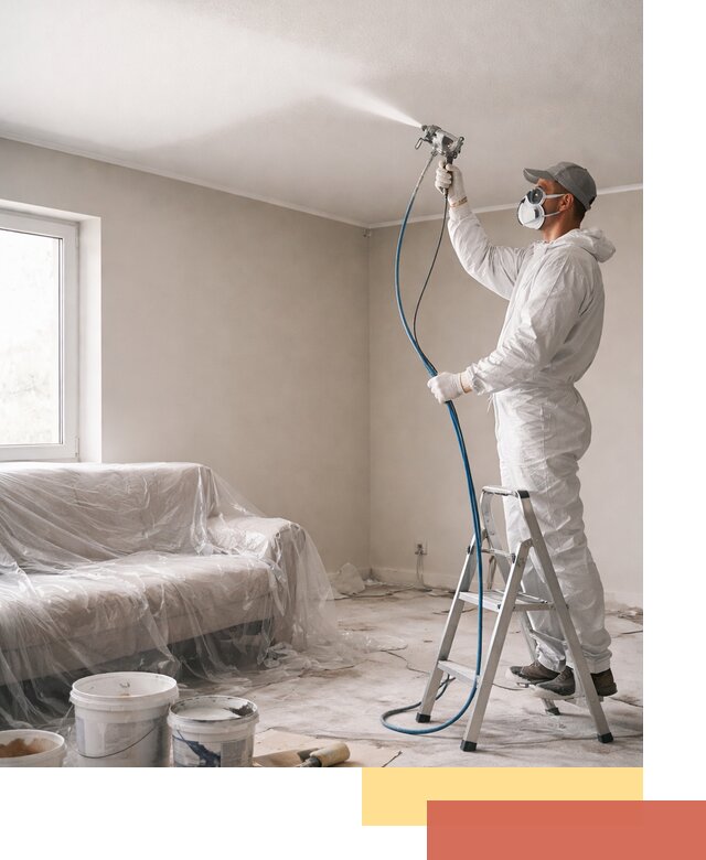 Покраска потолка краскопультом в Гудермесе быстро и качественно