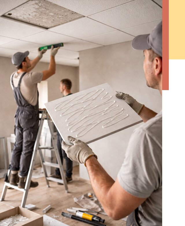 Монтаж потолочной плитки в Гудермесе от 4611 руб. — быстро и недорого | ОТДЕЛОЧНИК-Гдр