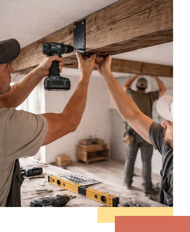 Монтаж декоративных потолочных балок в Гудермесе