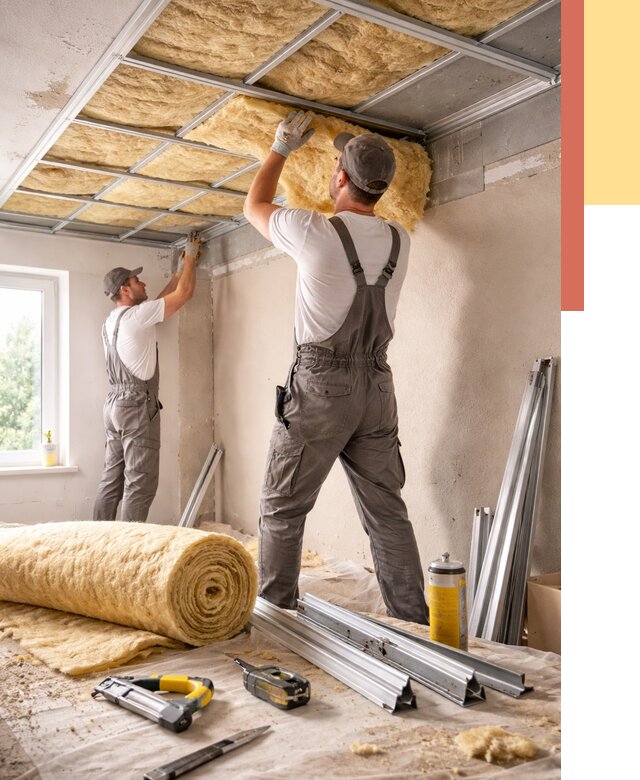 Утепление потолка в Гудермесе от 7378 руб/м2 — недорого, быстро, под ключ | ОТДЕЛОЧНИК-Гдр