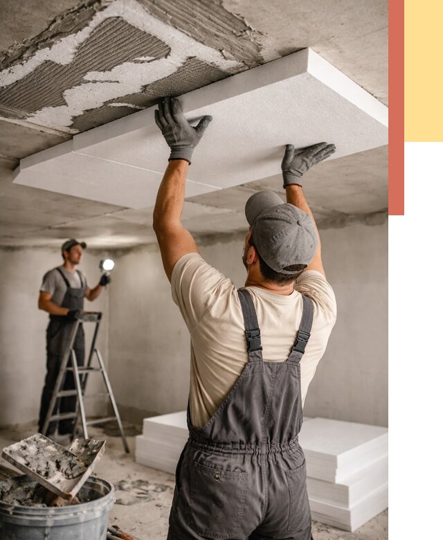 Утепление потолка пенопластом в Гудермесе от 4611 руб/м2 — недорого и быстро | ОТДЕЛОЧНИК-Гдр