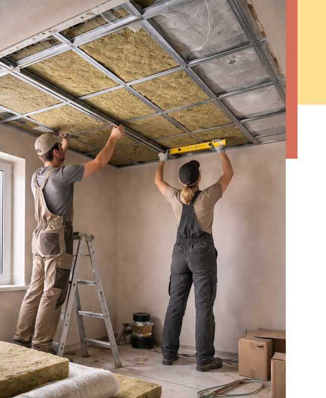 Шумоизоляция потолка в Гудермесе от 1281 руб. под ключ — услуги ОТДЕЛОЧНИК-Гдр